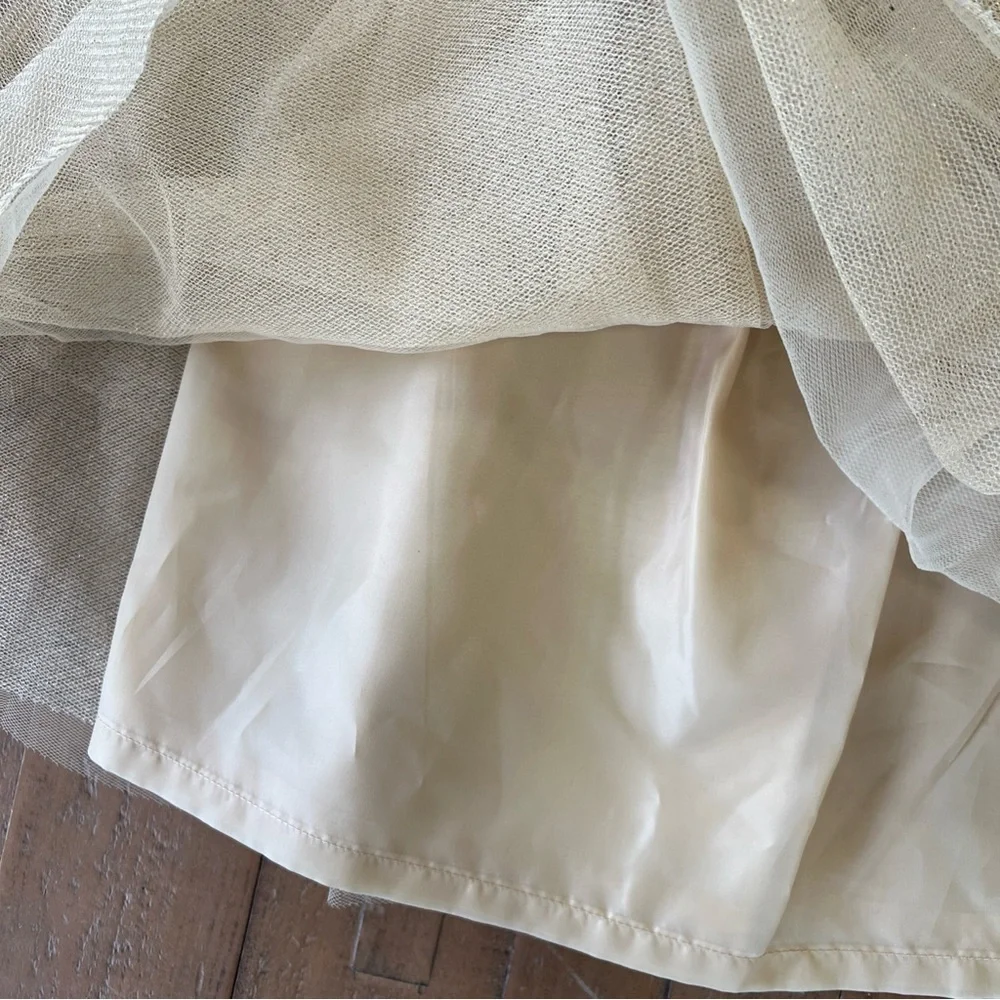 Janie and jack metallic gold colorblock tulle party dress nwt